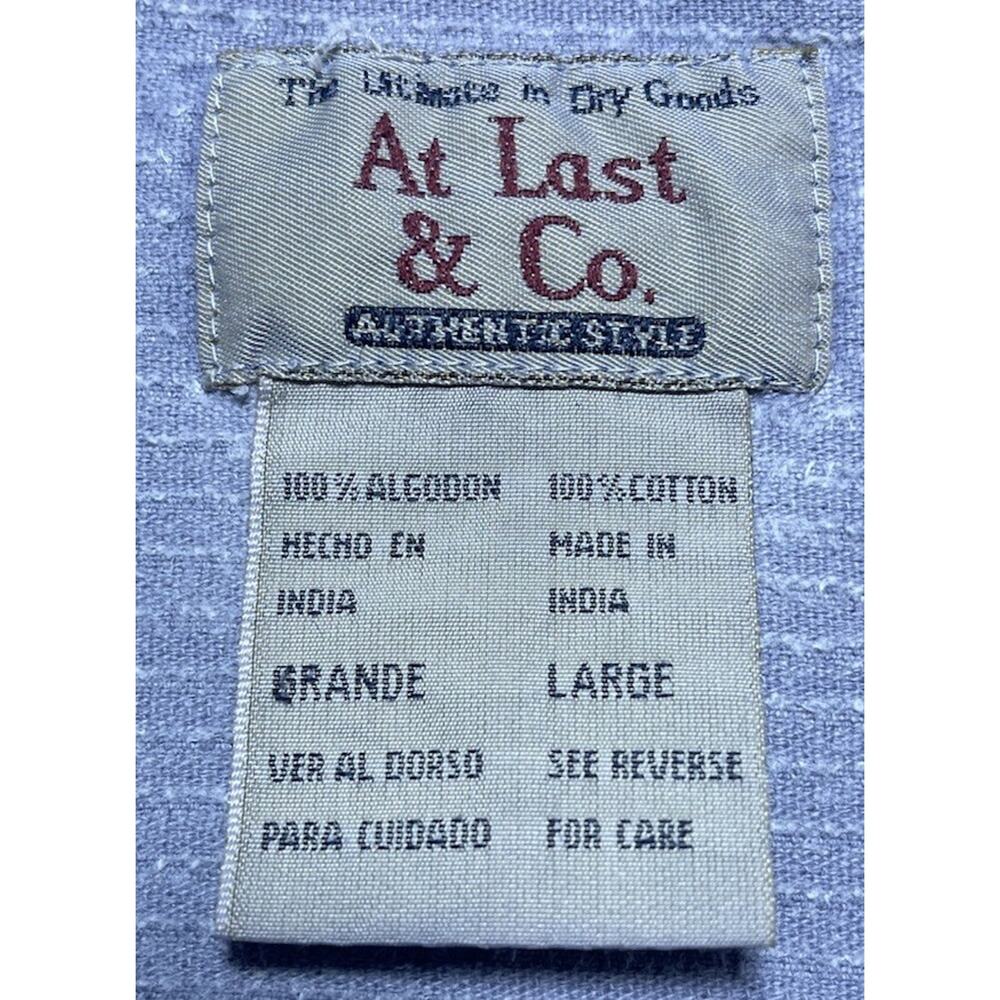 Vintage At Last & Co. Corduroy Shacket Adult L Gray Blue Button Up Long Sleeve - Picture 3 of 10